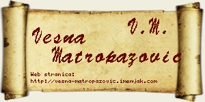 Vesna Matropazović vizit kartica